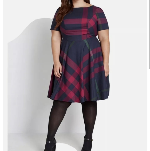 New Modcloth Plaid Dress - Picture 1 of 4